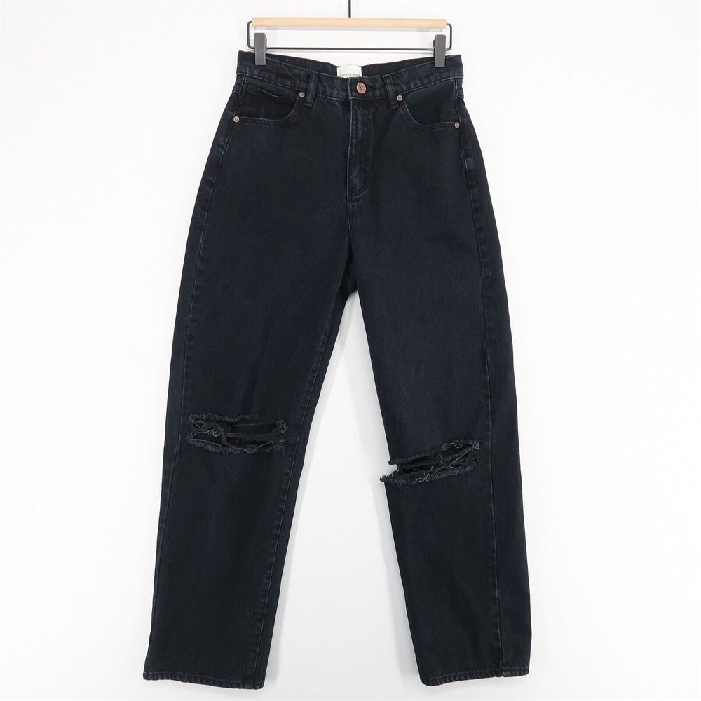Abrand A Slouch‎ Jeans Womens 26 Black Distressed 100% Cotton High Rise